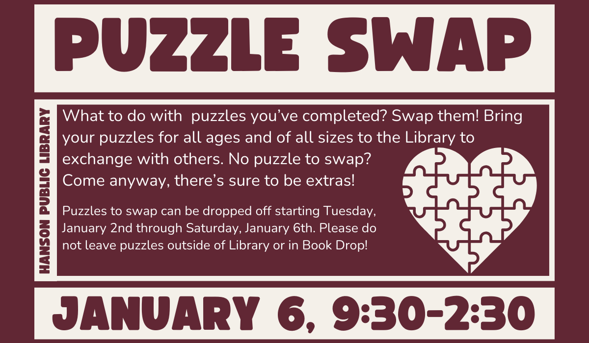Puzzle Swap Hanson Public Library